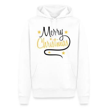 text design logo tanne sterne frohe christmas weih - Männer Premium Bio Hoodie - Weiß - Vorne - Nico (187cm)
