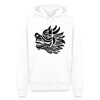Chinese Dragon Head (Black) - Men’s Premium Organic Hoodie - white - Front - Nico (187cm)