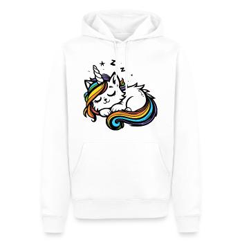 Sleeping Unicorn Cat (colorful) - Men’s Premium Organic Hoodie - white - Front - Nico (187cm)