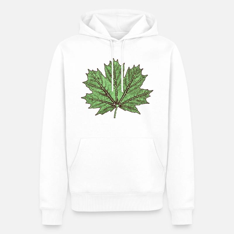 Maple leaf / érable feuille - Botanique - Sweat à capuche Premium bio Homme - blanc