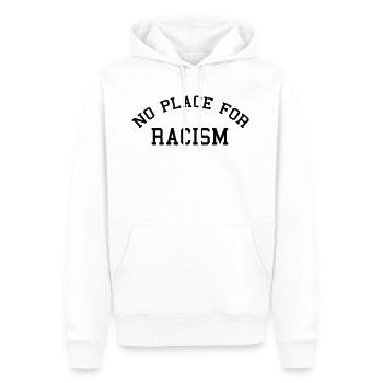 No place for racism - Männer Premium Bio Hoodie - Weiß - Vorne - Nico (187cm)