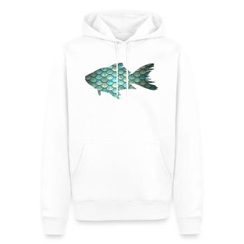 poisson - Sweat à capuche Premium bio Homme - blanc - Devant - Nico (187cm)