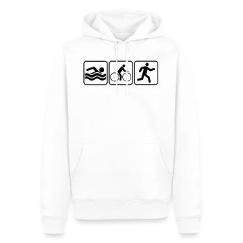 sport buttons piktogramm cool logo swim bike run t - Männer Premium Bio Hoodie - Weiß - Vorne - Nico (187cm)