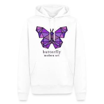 Schmetterling lila Logo, moderne abstrakte Kunst - Männer Premium Bio Hoodie - Weiß - Vorne - Nico (187cm)