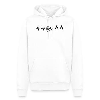 EKG Pizza - Männer Premium Bio Hoodie - Weiß - Vorne - Nico (187cm)