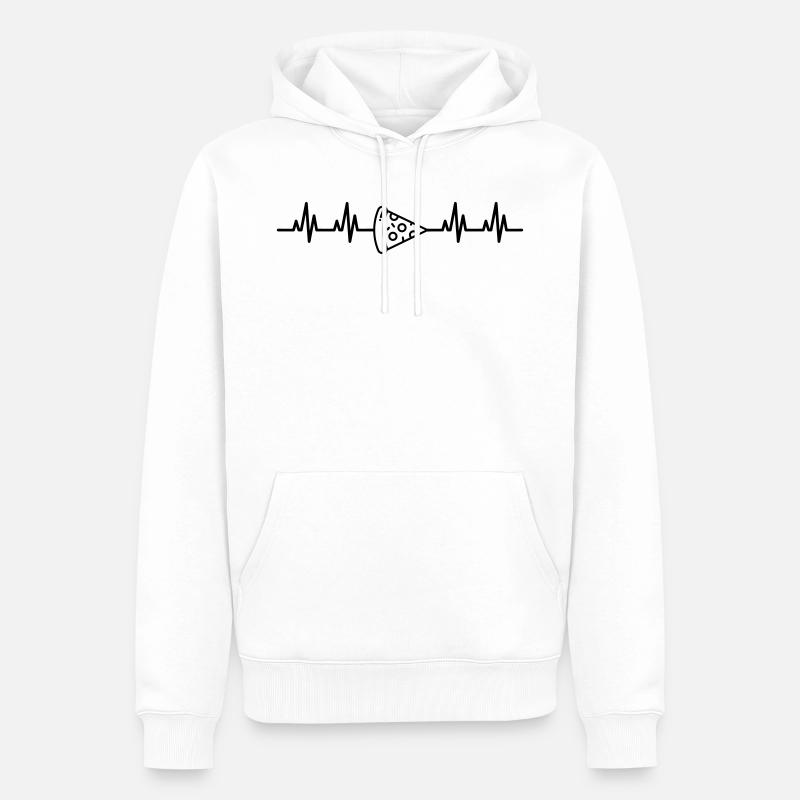 EKG Pizza - Männer Premium Bio Hoodie - Weiß