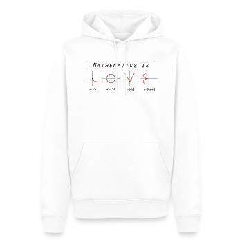 Mathematics Mathématiques Love Algebra Géométrie - Sweat à capuche Premium bio Homme - blanc - Devant - Nico (187cm)