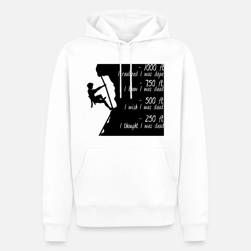 Klettern - Bergsteiger - Geschenkidee - Männer Premium Bio Hoodie - Weiß