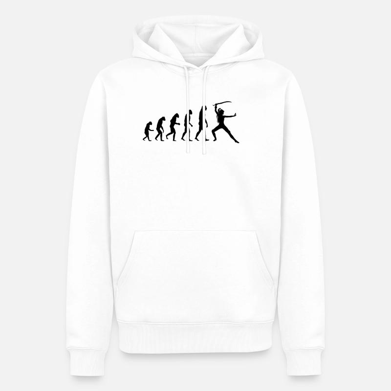 Evolution Swordsman - Sweat à capuche Premium bio Homme - blanc