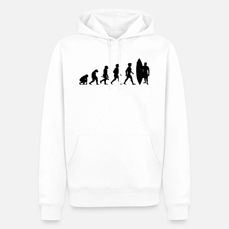 Evolution Surf Surfers surf surf - Sweat à capuche Premium bio Homme - blanc