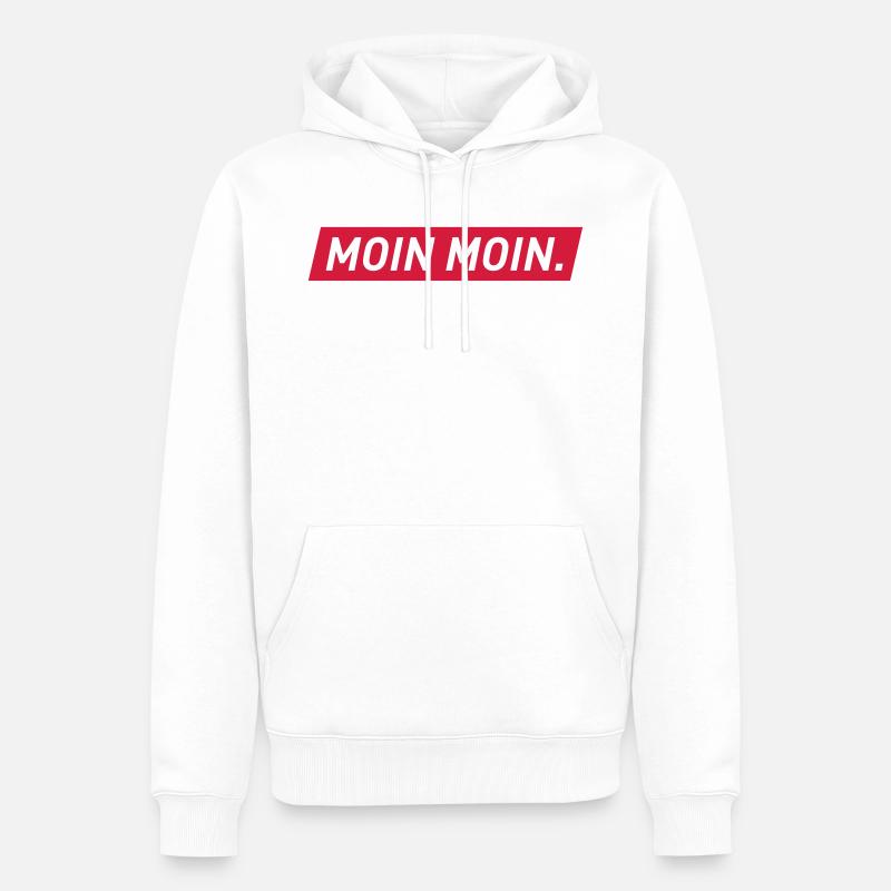 Moin Moin - Männer Premium Bio Hoodie - Weiß