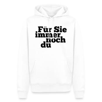 Für Sie immer noch du - Männer Premium Bio Hoodie - Weiß - Vorne - Nico (187cm)