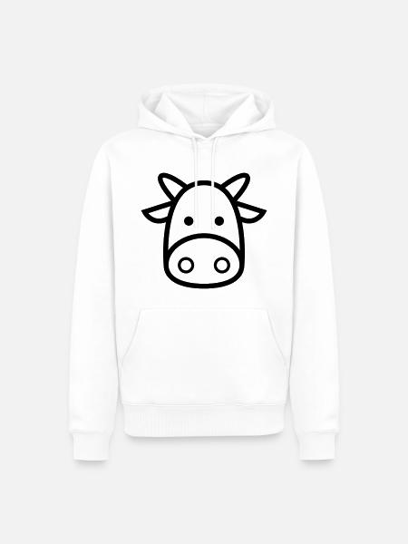 Cow - Men’s Premium Organic Hoodie - white