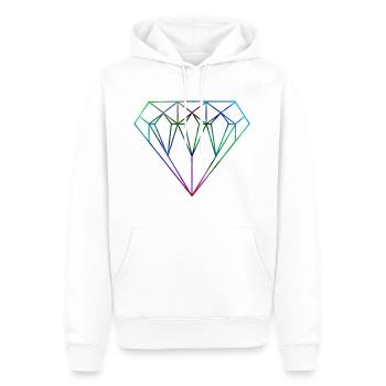 DIAMOND - Männer Premium Bio Hoodie - Weiß - Vorne - Nico (187cm)