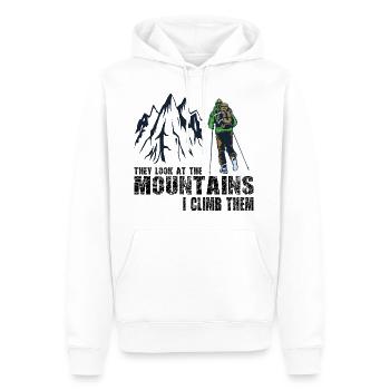 Randonnée Alpinisme Randonnée - Sweat à capuche Premium bio Homme - blanc - Devant - Nico (187cm)
