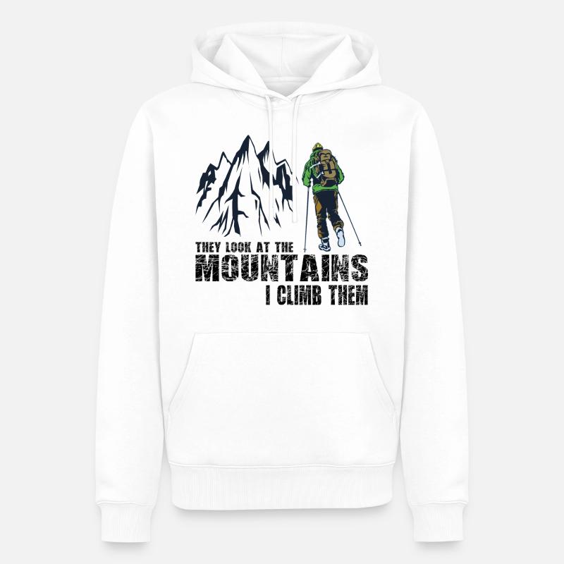 Randonnée Alpinisme Randonnée - Sweat à capuche Premium bio Homme - blanc