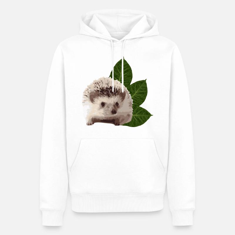 Igel Igel Kunst - Männer Premium Bio Hoodie - Weiß