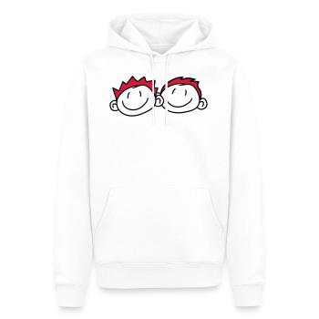 2 freunde kopf gesicht paar familie gemalt kind kr - Männer Premium Bio Hoodie - Weiß - Vorne - Nico (187cm)