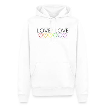 L'amour est l'amour Coeur chaîne arc-en-ciel - Sweat à capuche Premium bio Homme - blanc - Devant - Nico (187cm)
