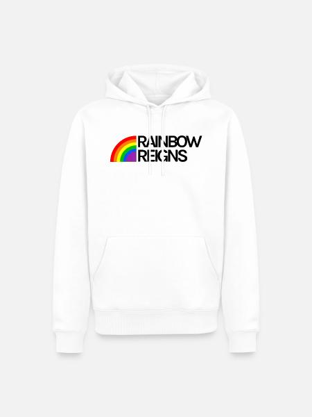 Rainbow Reigns LGBT Gay Pride - Men’s Premium Organic Hoodie - white