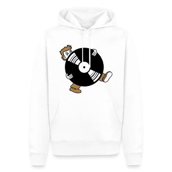 rund kreis vinyl platte dj auflegen party musik fe - Männer Premium Bio Hoodie - Weiß - Vorne - Nico (187cm)