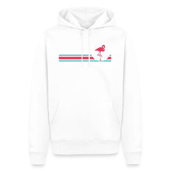 Flamingo - Sweat à capuche Premium bio Homme - blanc - Devant - Nico (187cm)