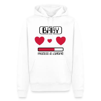 Processus de bébé se charge - Sweat à capuche Premium bio Homme - blanc - Devant - Nico (187cm)