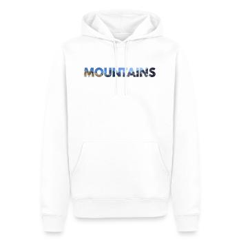 MOUNTAINS Berge - Berg Mountain - Männer Premium Bio Hoodie - Weiß - Vorne - Nico (187cm)