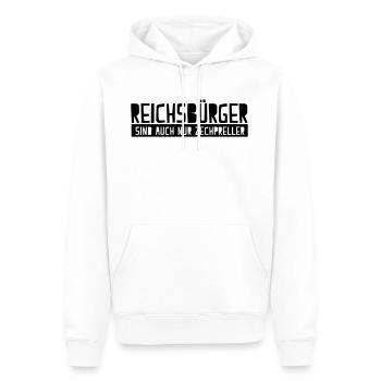 Reichsbürger sind auch nur Zechpreller - Männer Premium Bio Hoodie - Weiß - Vorne - Nico (187cm)