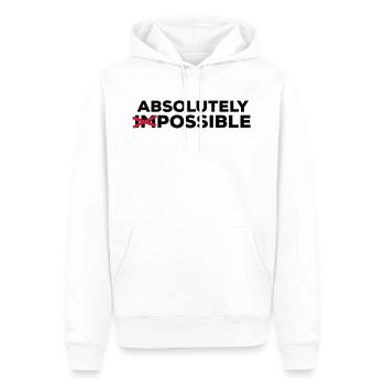 absolutely possible möglich Ausweg Lösung Optimist - Männer Premium Bio Hoodie - Weiß - Vorne - Nico (187cm)