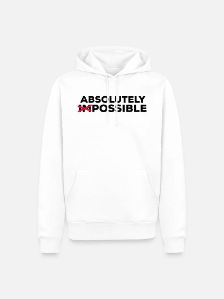absolutely possible possible sortie solution Optimist - Sweat à capuche Premium bio Homme - blanc