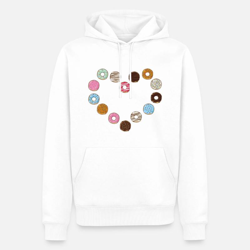 Donut Herz - Männer Premium Bio Hoodie - Weiß