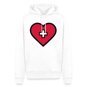 Herz mit Kreuz - Männer Premium Bio Hoodie - Weiß - Vorne - Nico (187cm)
