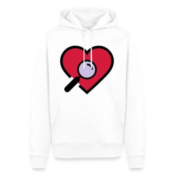 Herzuntersuchung Lupe - Männer Premium Bio Hoodie - Weiß - Vorne - Nico (187cm)