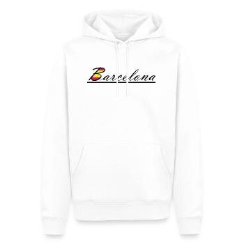 Barcelone - Sweat à capuche Premium bio Homme - blanc - Devant - Nico (187cm)
