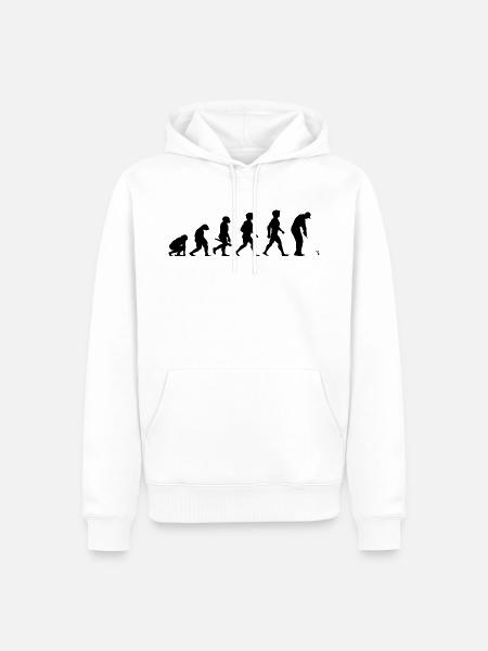Evolution Golf Golfer Golfspieler Golfplatz - Männer Premium Bio Hoodie - Weiß