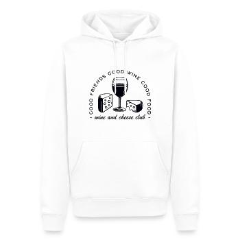Vin fromage et amis citations - Sweat à capuche Premium bio Homme - blanc - Devant - Nico (187cm)