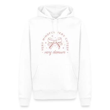 Very demure very mindful coquette aesthetic - Sweat à capuche Premium bio Homme - blanc - Devant - Nico (187cm)