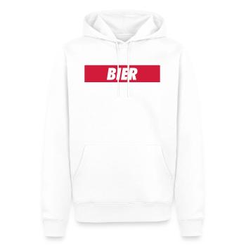 Bier - Männer Premium Bio Hoodie - Weiß - Vorne - Nico (187cm)