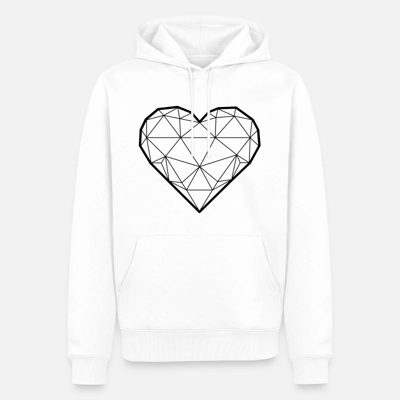 Herz 3D - Geschenkidee - Männer Premium Bio Hoodie - Weiß