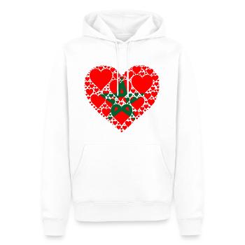 Morocco heart flag - Men’s Premium Organic Hoodie - white - Front - Nico (187cm)