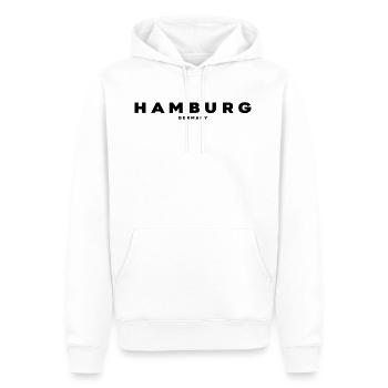 Hamburg - Männer Premium Bio Hoodie - Weiß - Vorne - Nico (187cm)