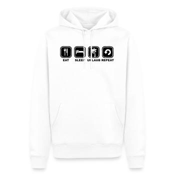 Eat sleep Urlaub Repeat - Männer Premium Bio Hoodie - Weiß - Vorne - Nico (187cm)