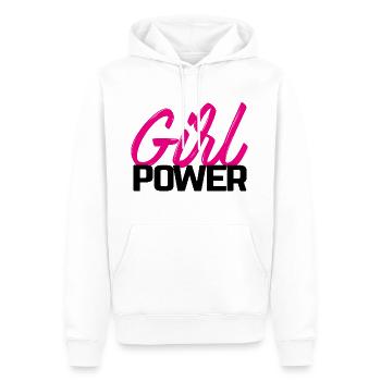 Le pouvoir des filles - Sweat à capuche Premium bio Homme - blanc - Devant - Nico (187cm)