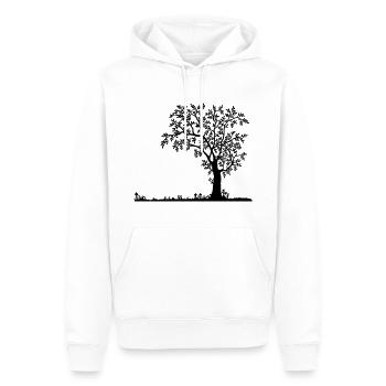 Natur Silhouette - Männer Premium Bio Hoodie - Weiß - Vorne - Nico (187cm)