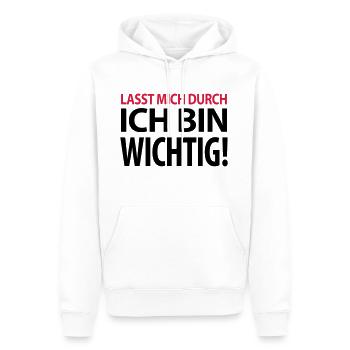 Lasst mich durch ich bin wichtig Chef Boss Kapitän - Männer Premium Bio Hoodie - Weiß - Vorne - Nico (187cm)