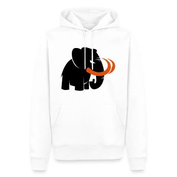 Mauvais mammouth - Sweat à capuche Premium bio Homme - blanc - Devant - Nico (187cm)