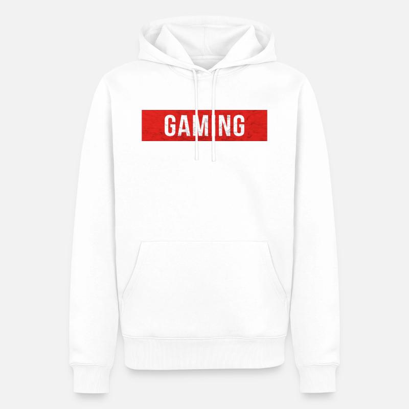 Jeux - Scratch bloc rouge - Sweat à capuche Premium bio Homme - blanc