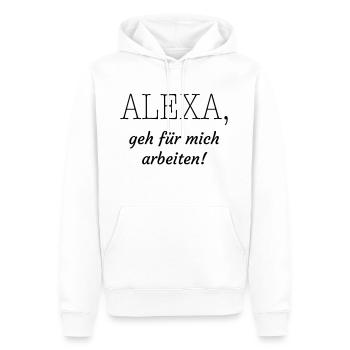 Arbeiten - Männer Premium Bio Hoodie - Weiß - Vorne - Nico (187cm)