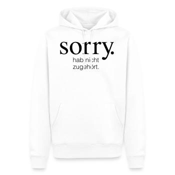Disant drôle Désolé je n'ai pas écouté - Sweat à capuche Premium bio Homme - blanc - Devant - Nico (187cm)